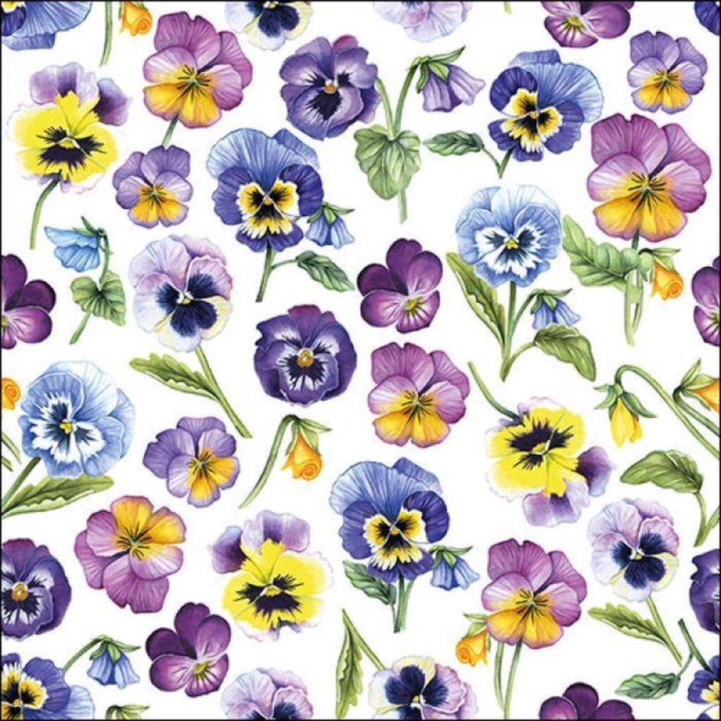 Ambiente Ambiente Servetten 33x33 cm Pansy all over Voorjaar Lente