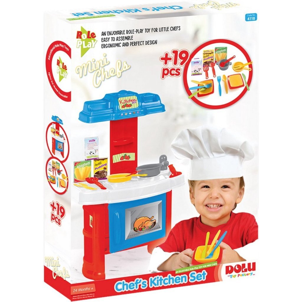 Dolu Dolu Chef's Kitchen Speelgoedkeuken 19-delig