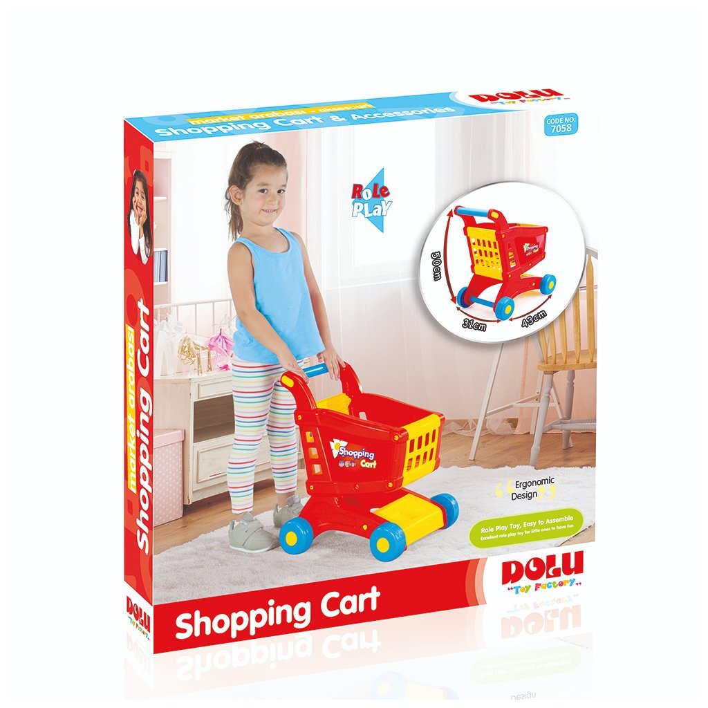 Dolu Dolu Winkelwagen 50x31x43 cm Rood/Geel/Blauw