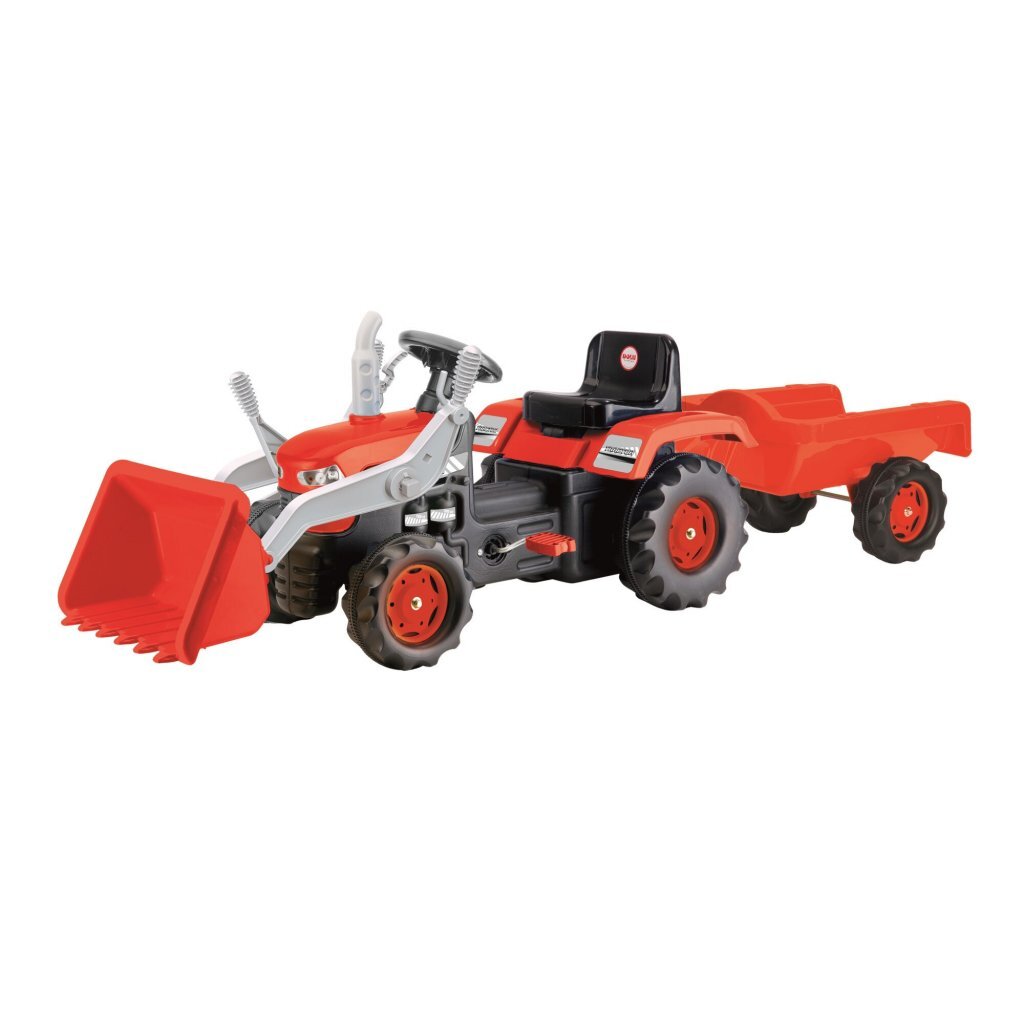 Dolu Dolu Traptractor met Aanhanger en Lader Rood/Zwart