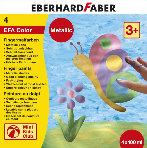 Eberhard Faber Eberhard Faber EF-578802 Vingerverfset EFA Metallic Set 4 X 100ml