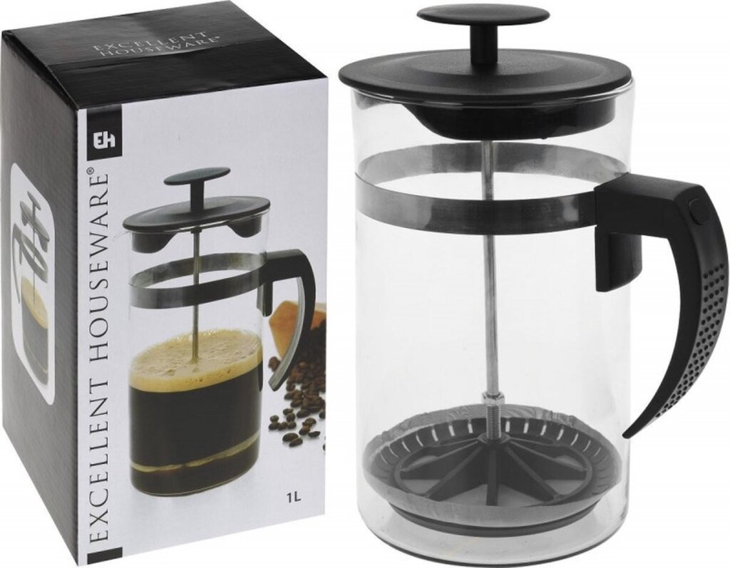 Excellent Houseware Koffiezetter 1L Kunststof en Glas