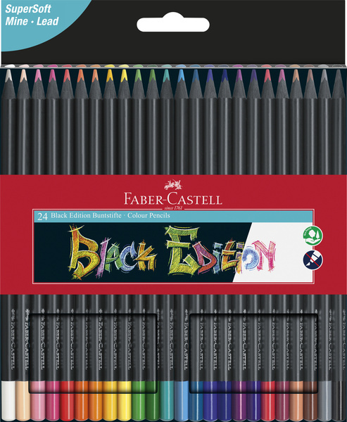 Faber Castell Faber Castell FC-116424 Kleurpotloden Black Edition In Etui 24 Stuks