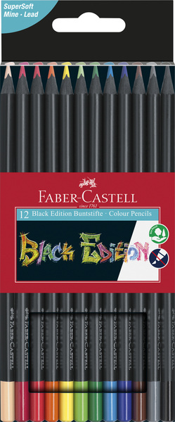 Faber Castell Faber Castell FC-116412 Kleurpotloden Black Edition In Etui 12 Stuks