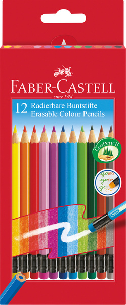 Faber Castell Faber Castell FC-116612 Kleurpotlood Uitgumbaar Etui 12 Stuks