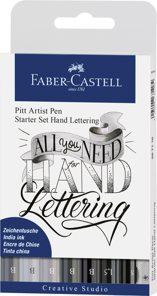 Faber Castell Faber Castell FC-267118 Tekenstift Faber-Castell Pitt Artist Pen Handlettering 8-delig Basisetui