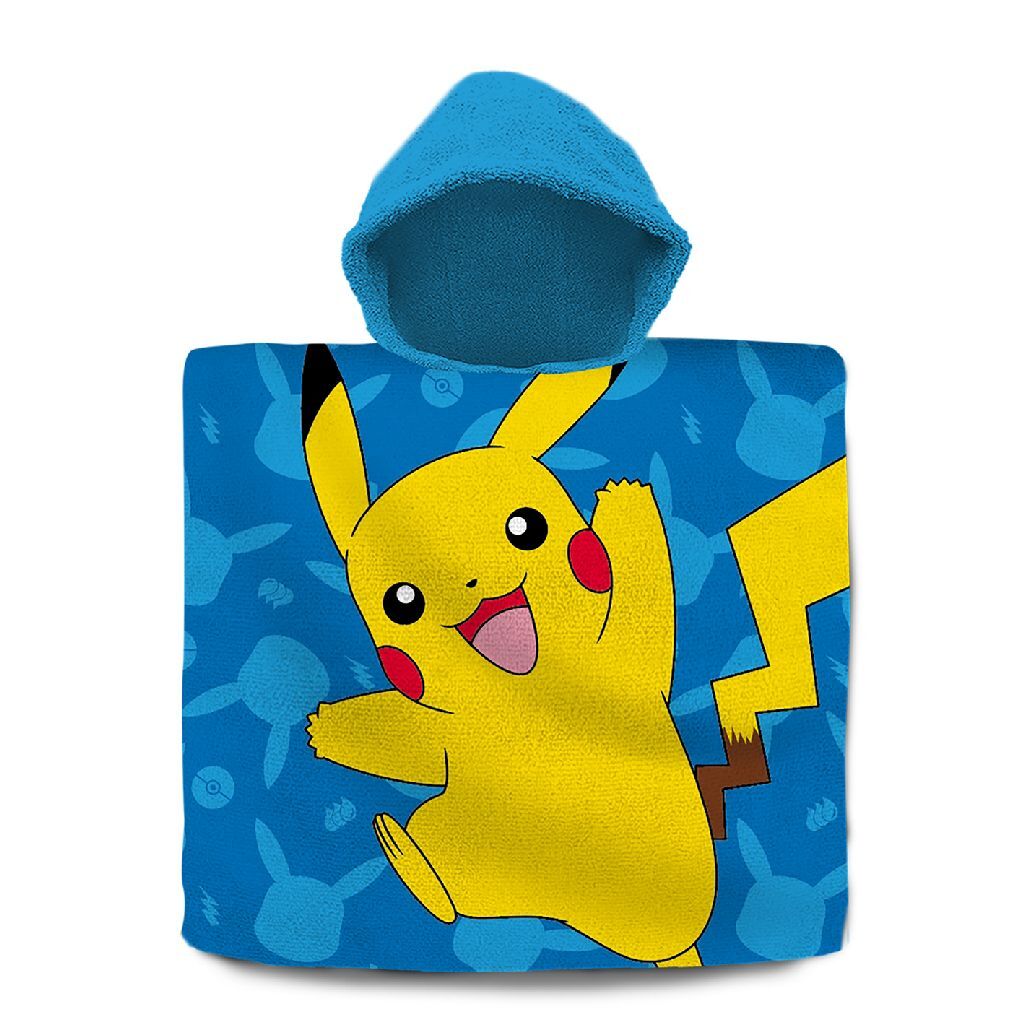 Pokemon Pokemon Badponcho 60x120 cm Blauw/Geel