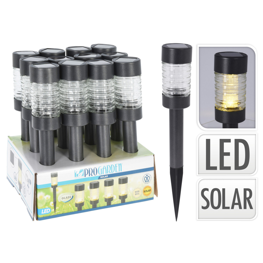 Pro Garden Garden Solarlamp Antraciet RVS & Glas