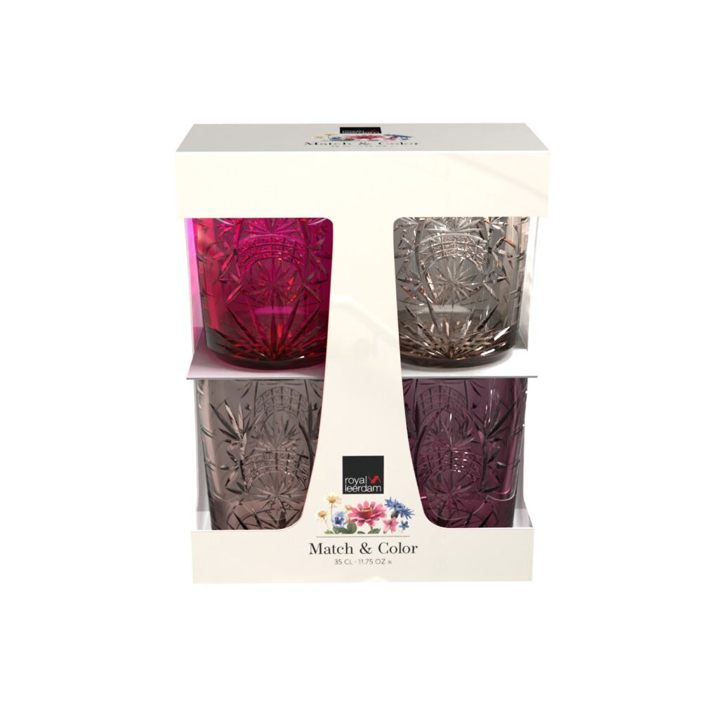 Royal Leerdam Match & Color Tumbler Pink Tones Set 4