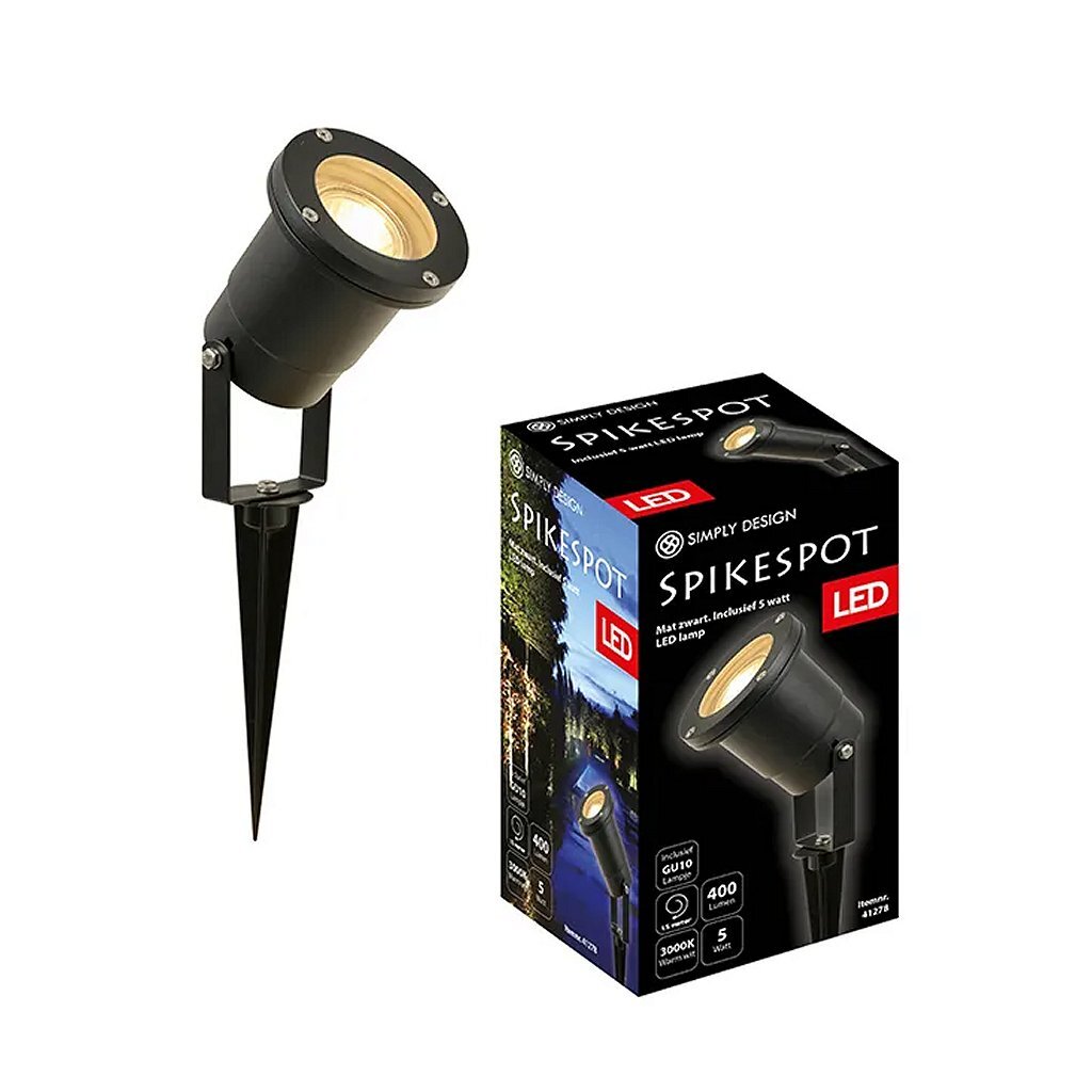 Simply Design Simply Design LED Spikespot GU10 5W 3000K Zwart/Metaal