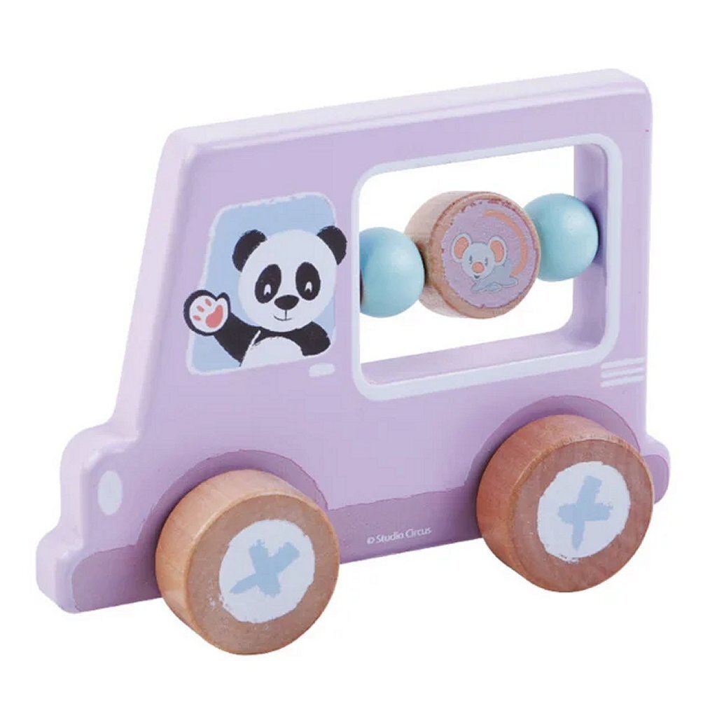 Studio Circus Studio Circus Houten Activiteitenauto Panda Paars