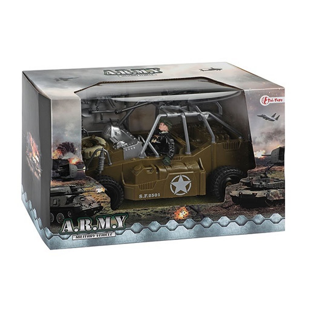 Toi Toys Voertuig militair + speelfiguur