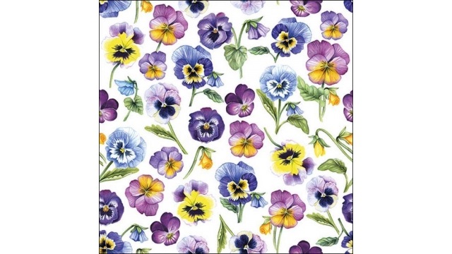 Ambiente Servetten 33x33 cm Pansy all over Voorjaar Lente