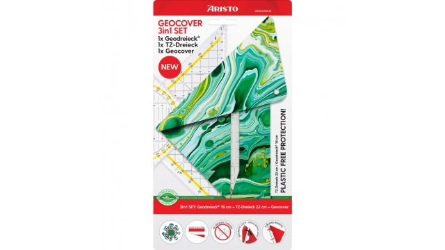 Aristo AR-18102B 3in1 Geocoverset Geocover/Geodriehoek/Tekendriehoek Mystic Green