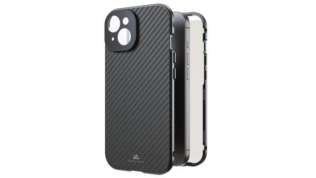 Black Rock 360 Glas Cover Voor Apple IPhone 15 Real Carbon