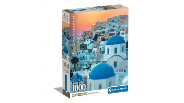 Clementoni High Quality Collection Puzzel + Poster Santorini 1000 Stukjes