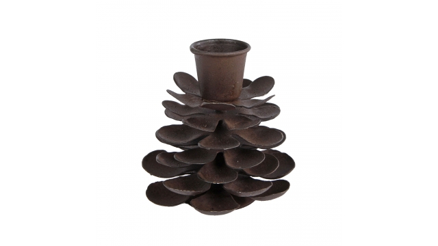 Kandelaar Pinecone S Donker Roest Metaal 6x6x8cm