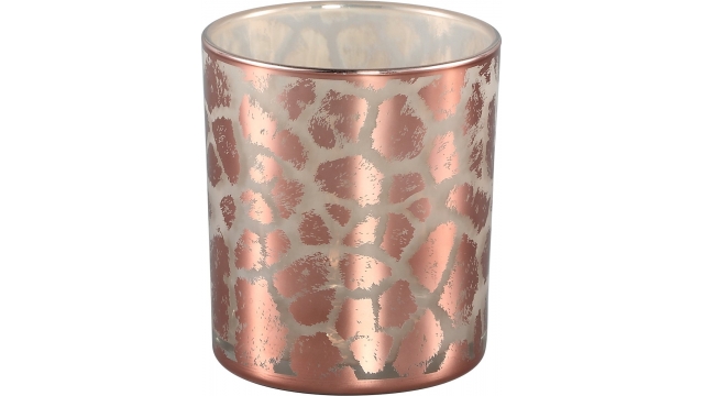 PMTD Windlicht Desiree Giraffeprint Roze 10 Cm