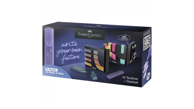 Faber Castell FC-254603 Tekstmarkers Deskset 4xNeon/4xPastel/8xMetallic