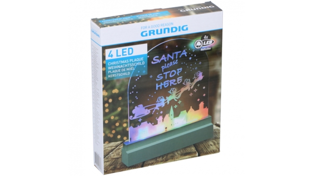 Grundig Kerstschild Led Meerkleurig