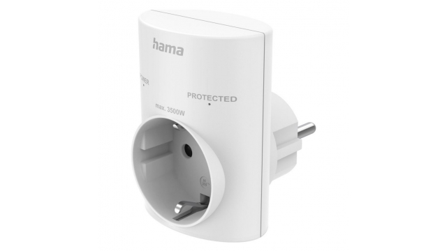 Hama Stopcontactadapter Geaard Stopcontact met Overspanningsbeveiliging Netspanning Wit