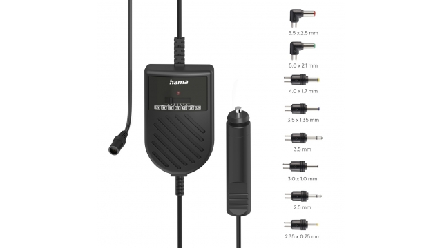 Hama Instelbare Netadapter voor Auto 3000mA 36W 12V + 8 Adapters Zwart