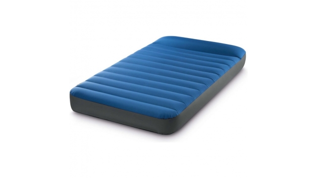 Intex 64011 TruAire Twin Dura-Beam Camping Matras 191x99x22 cm + Quickfill USB150 Pomp Blauw