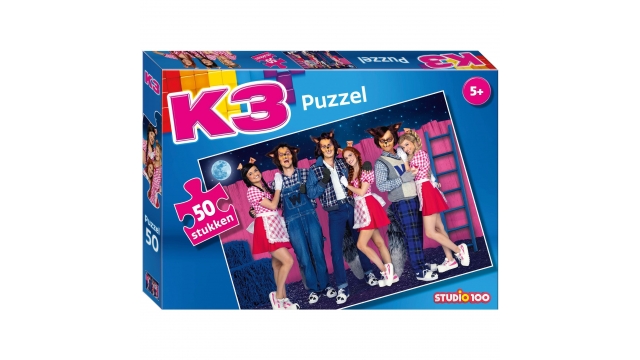 K3 Puzzel 3 Biggetjes en de Wolven 50 Stukjes + Poster