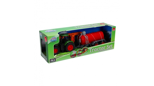 Kids Globe Farming Tractor met Giertank Groen/Rood