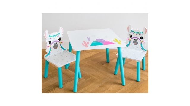 Lama Houten Tafel met 2 Stoelen