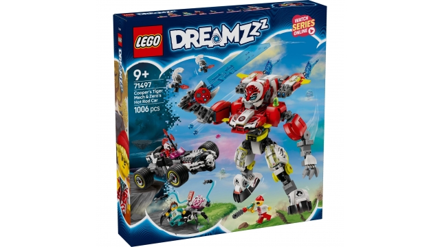 Lego Dreamzzz 71497 Coopers Tijgermecha en Zero's Hot Rod Auto