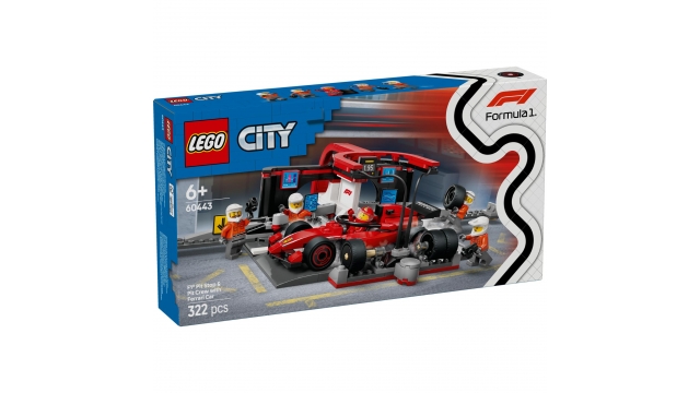 Lego City 60443 F1 Pitstop en Pitcrew met Ferrari