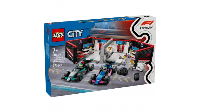 Lego City 60444 F1 Garage met Mercedes-AMG en Alpine Auto's