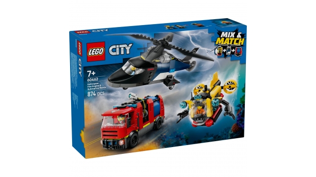 Lego City 60462 Great Vehicles Helikopter, Brandweerauto en Onderzeeër