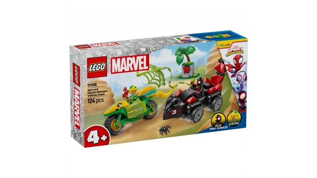 Lego Spidey and Friends 11198 Spin en Electro Achtervolging met Dinosaurusvoertuigen