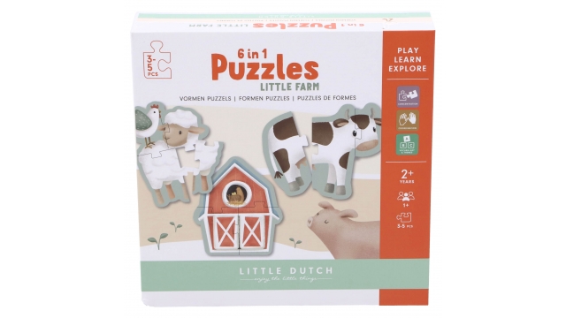 Little Dutch Farm 6in1 Puzzel 3-5 Stukjes