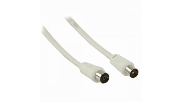 Nedis CSGB40000WT30 Coaxkabel Iec (coax) Male Iec (coax) Female Vernikkeld 90 Db 75 Ohm Dubbel Afgeschermd 3.00 M Rond Pvc Wit Doos