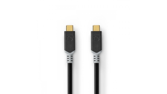 Nedis CCBW64020AT20 Usb-kabel Usb 3.2 Gen 2x2 Usb-c™ Male Usb-c™ Male 100 W 4k@60hz 20 Gbps Verguld 2.00 M Rond Pvc Zilver Doos