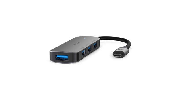 Nedis CCGB64220GY01 Usb-hub 1x Usb-c™ 4x Usb A Female 4-poorts Poort(en) Usb 3.2 Gen 1 Usb Gevoed 5 Gbps