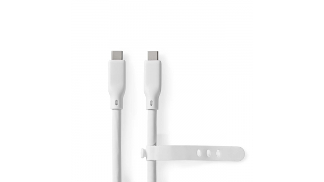 Nedis CCGB64810WT10 Usb-kabel Usb 3.2 Gen 2 Usb-c™ Male Usb-c™ Male 240 W 8k@30hz 20 Gbps Vernikkeld 1.00 M Rond Silicone Wit Doos