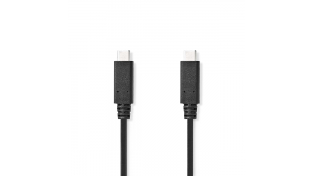 Nedis CCGL64750BK10 Usb-kabel Usb 3.2 Gen 2x2 Usb-c™ Male Usb-c™ Male 240 W 8k@30hz 20 Gbps Vernikkeld 1.00 M Rond Pvc Zwart Label