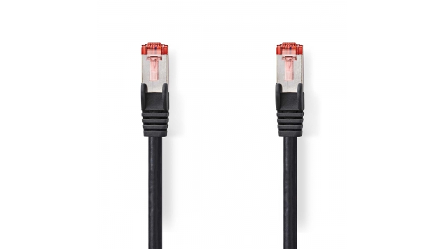 Nedis CCGL85221BK05 Cat6-kabel Rj45 Male Rj45 Male S/ftp 0.50 M Rond Lszh Zwart Label