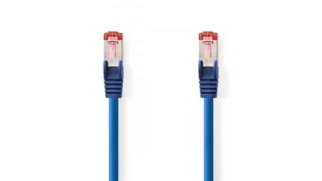 Nedis CCGL85221BU015 Cat6 Netwerkkabel Rj45 Male Rj45 Male S/ftp 0.15 M Rond Lszh Blauw Label