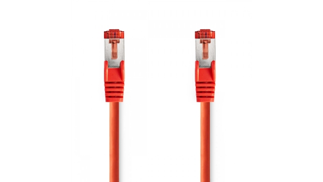 Nedis CCGL85221RD025 Cat6 Netwerkkabel Rj45 Male Rj45 Male S/ftp 0.25 M Rond Lszh Rood Label