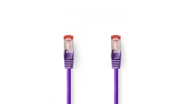 Nedis CCGL85221VT025 Cat6-kabel Rj45 Male Rj45 Male S/ftp 0.25 M Rond Lszh Violet Label