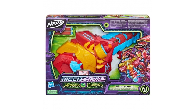 Nerf Marvel Mech Strike Monster Hunters Iron Man + 3 Darts