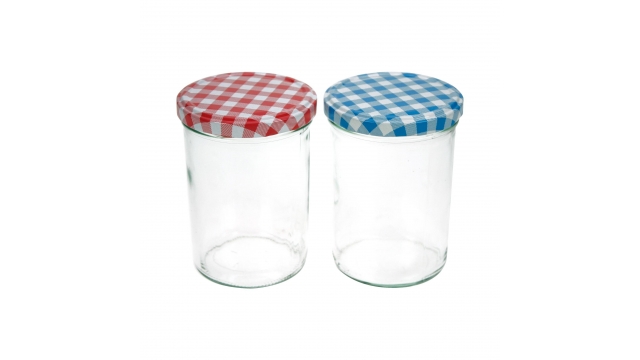 Jampotten 440 ml 6 Stuks Glas/Transparant/Rood/Blauw