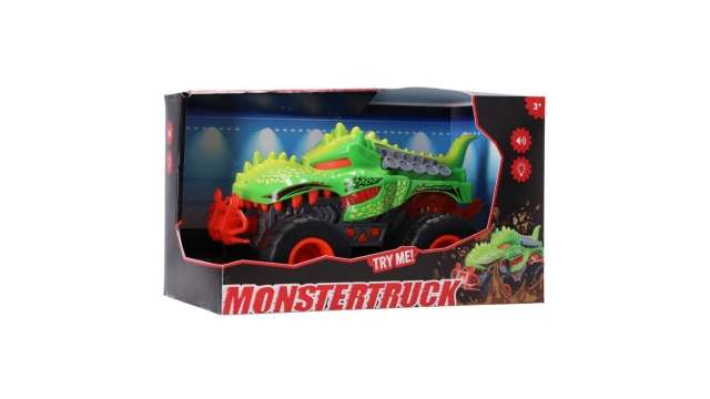 Monstertruck Dino + Licht en Geluid Groen