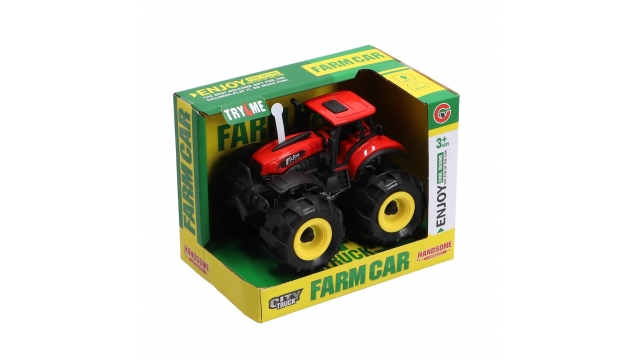 Tractor 15 cm + Licht en Geluid Rood/Zwart