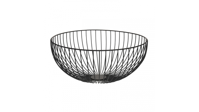 Metalen Fruitmand Rond 35x16 cm Zwart